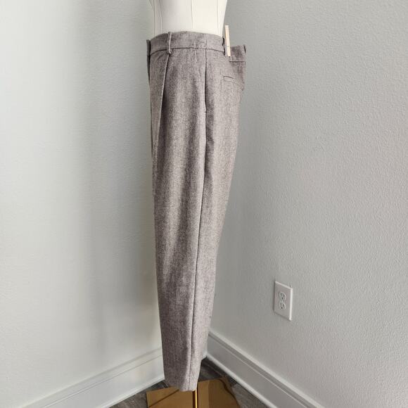 Banana Republic High Rise Straight Leg Beige Herringbone Wool Blend Trouser Pant - Picture 5 of 14